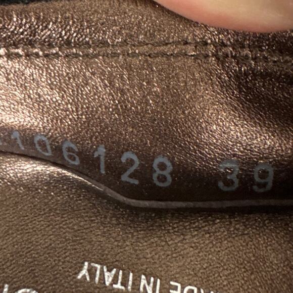 AGL Ballet Flat Wedge Oval Toe Attilio Giusti Leombruni Black Leather 39 Luxury - Picture 7 of 8